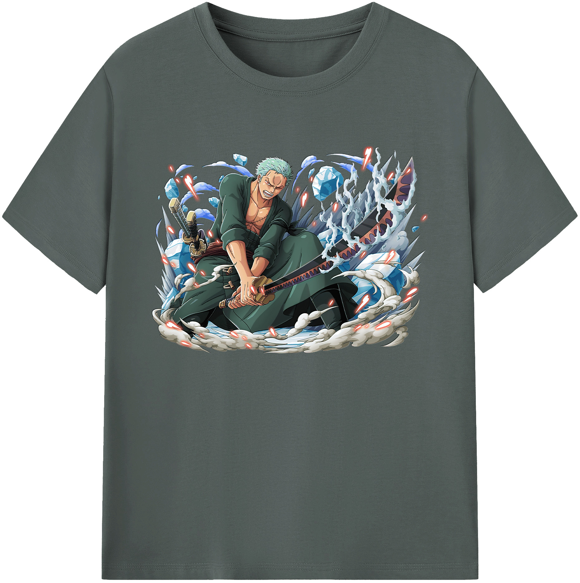 ワンピース ロロノア・ゾロ ONE PIECE Roronoa Zoro 綿100％ メンズ半袖Tシャツ｜肌触りやわらか＆通気性